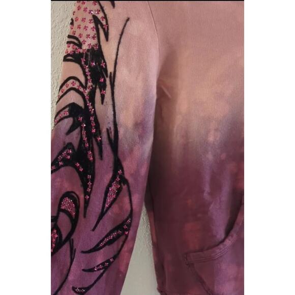 Key Closet Jacket Womens Med Hearts Studded Y2K Hoodie Tattoo Asian Tiger A115 - Picture 8 of 8